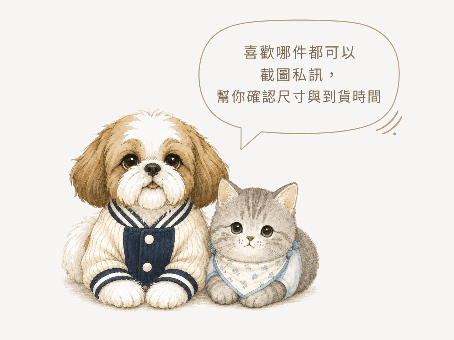 FurNest 狗狗與貓咪衣服尺寸私訊詢問插圖