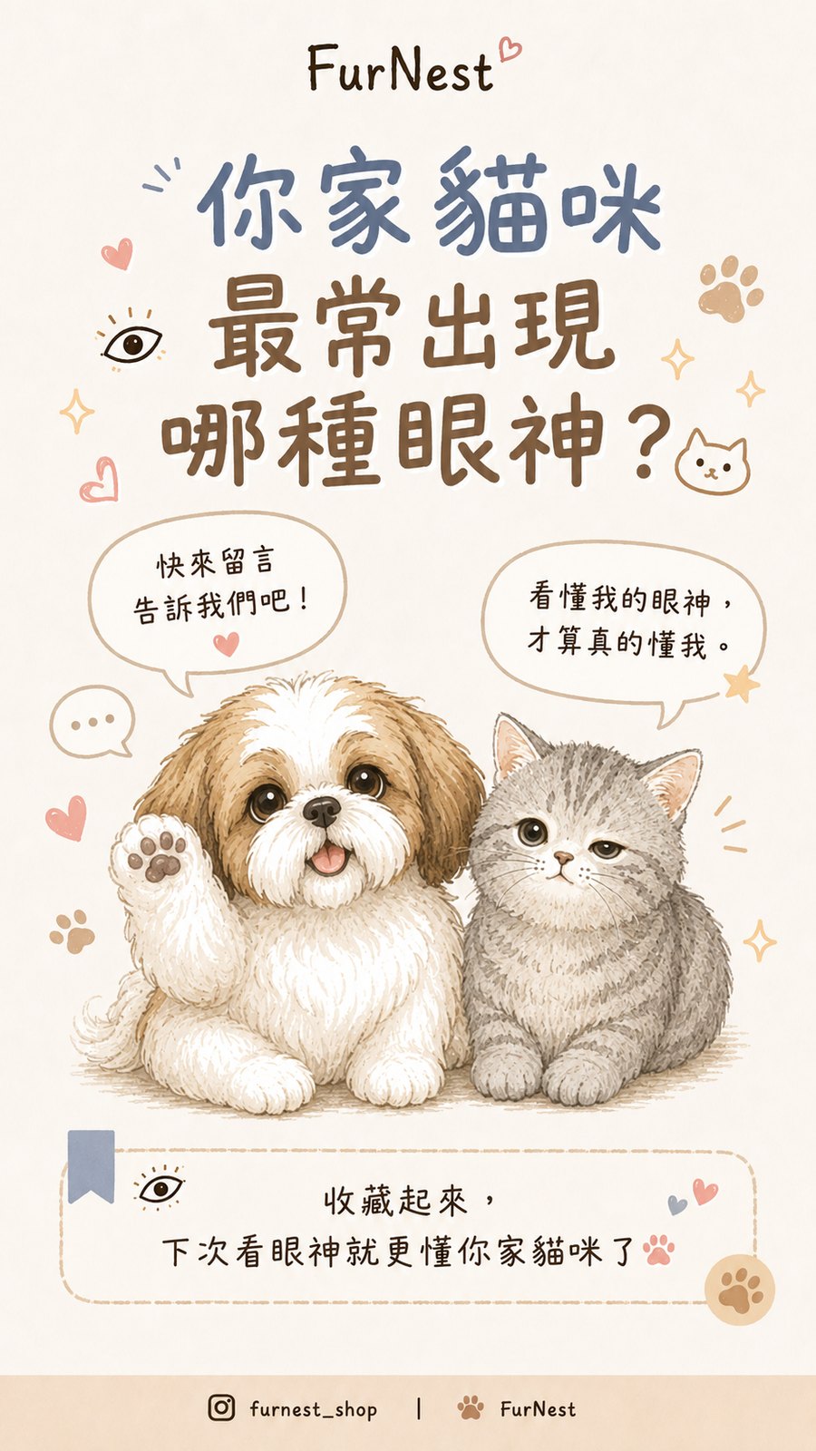 貓咪眼神與瞳孔變化小知識插圖，說明如何從眼睛觀察貓咪情緒與日常狀態 第 4 張