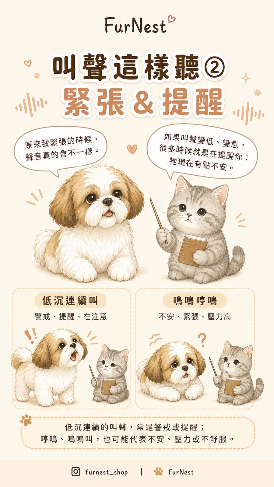 狗狗叫聲變化小知識插圖，說明如何從叫聲理解狗狗情緒與日常需求 第 3 張