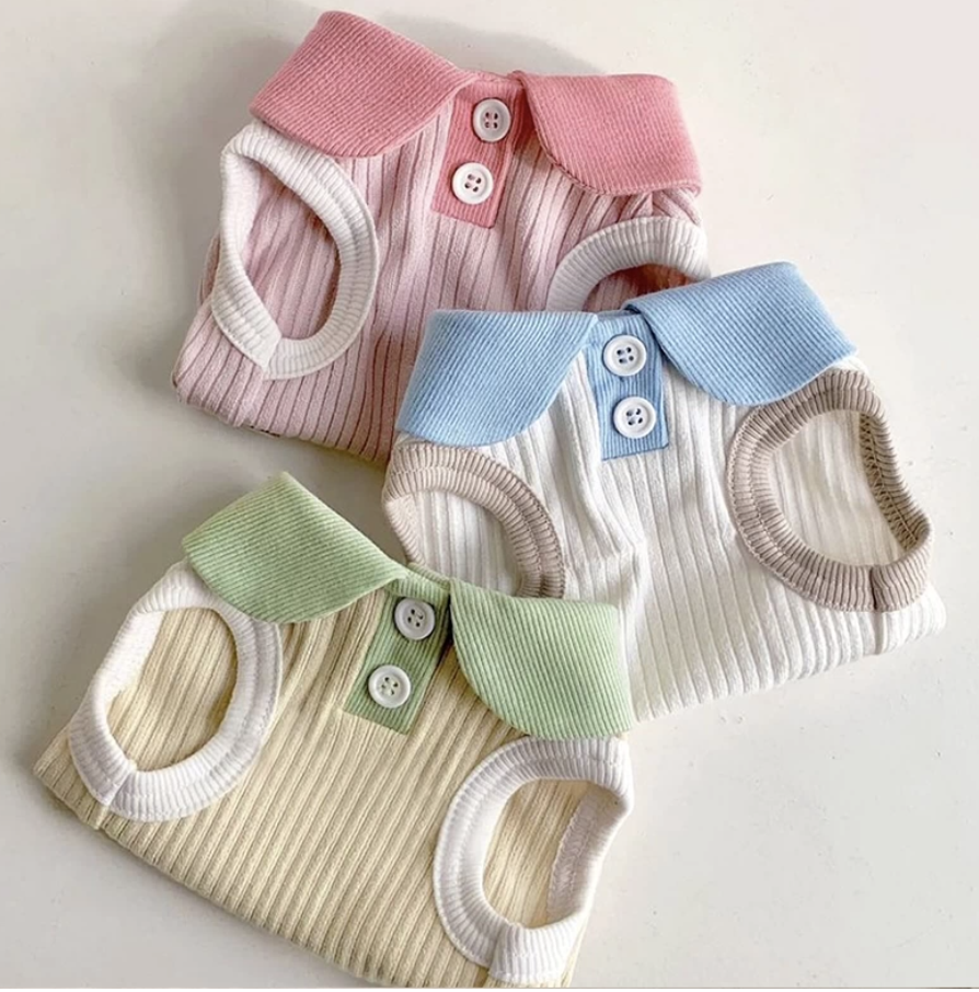 條紋翻領POLO背心｜FurNest 商品圖片