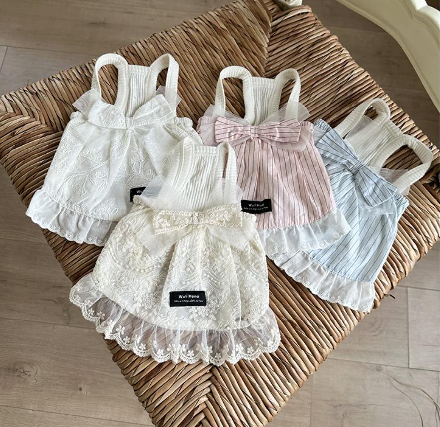 蕾絲蝴蝶結吊帶洋裝｜FurNest 商品圖片