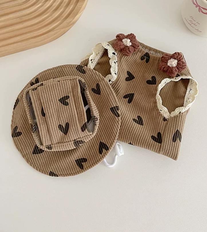 復古小花背心帽組｜FurNest 商品圖片